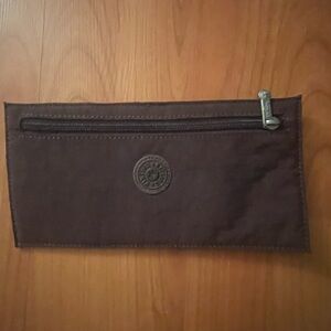 Kipling thin brown zippered wallet and ID holder